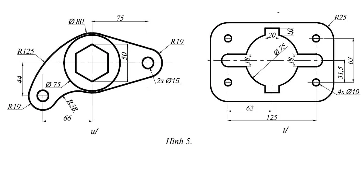 Bài tập AutoCAD 2D kết hợp các lệnh POINT, DIVIDE và MEASURE để phân chia và kiểm soát đối tượng trên bản vẽ