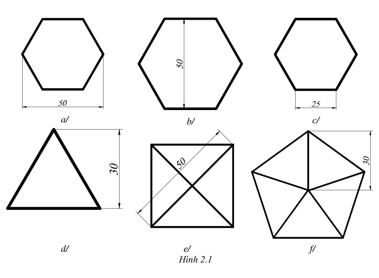 Bài tập AutoCAD 2D vẽ Polygon