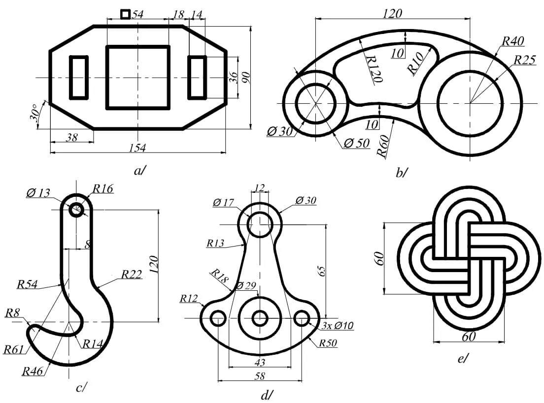 Bản vẽ CAD 2D cơ khí, ứng dụng lệnh OFFSET để tạo các đường song song, quan trọng cho người mới học