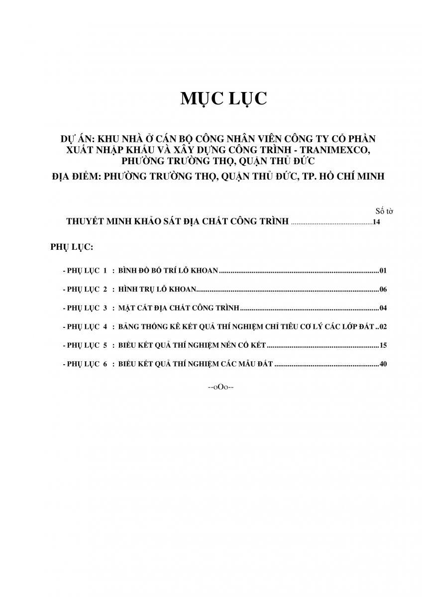 Báo cáo khảo sát địa chất công trình cho dự án hạ tầng giao thông
