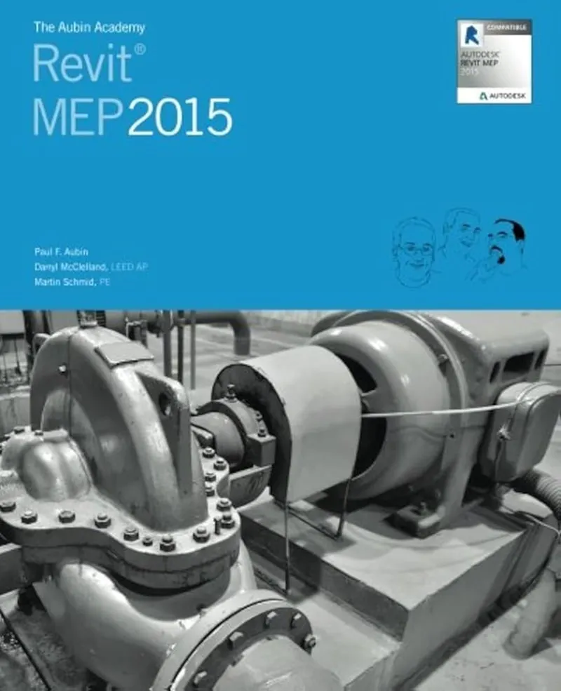 Bìa sách &quot;The Aubin Academy: Revit MEP 2015&quot;, giáo trình học Revit MEP cơ bản nâng cao.