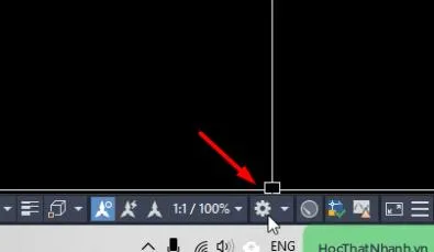 Biểu tượng bánh răng trên Status Bar để tùy chỉnh giao diện AutoCAD, tích hợp AutoLisp