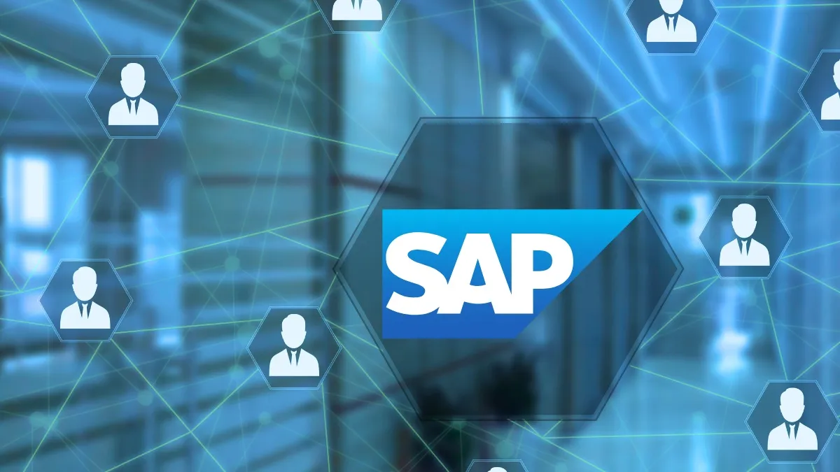 Biểu tượng kết nối và hợp tác giữa các phòng ban thông qua hệ thống SAP.