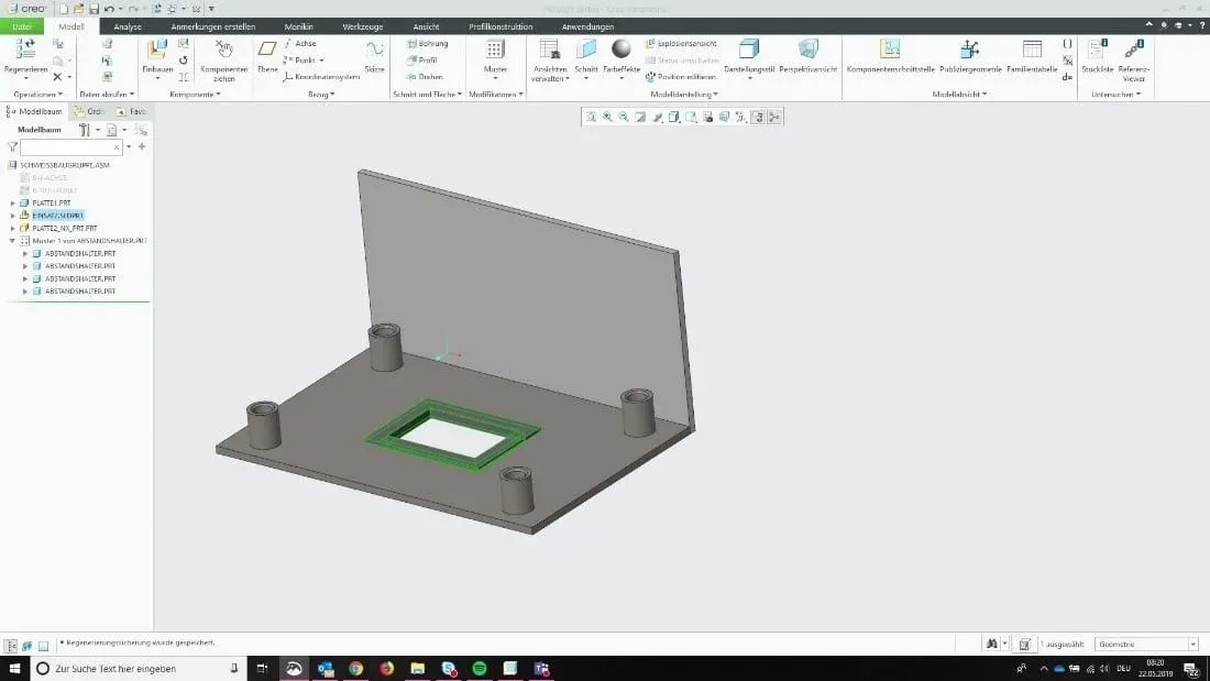 Biểu tượng nhận diện các bộ phận từ hệ thống CAD khác trong Creo