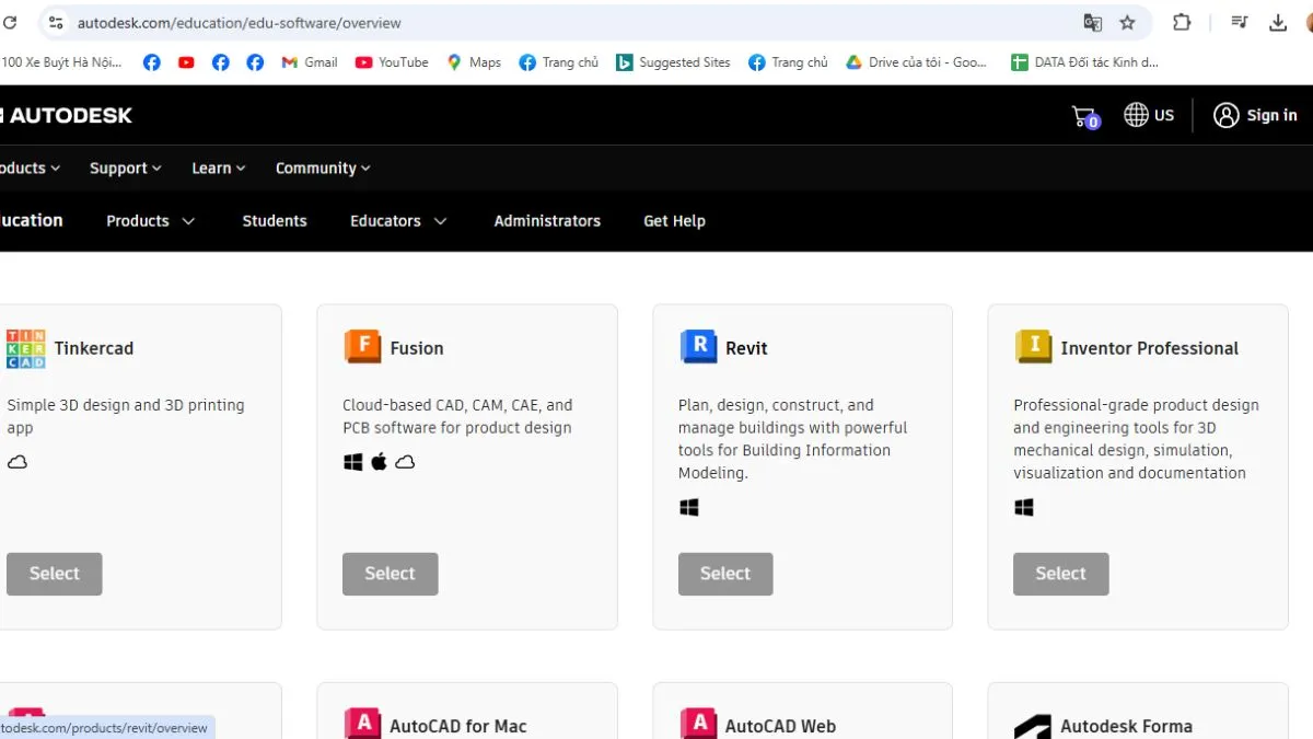 Bước 1 trong quá trình đăng ký tài khoản Autodesk Student để tải AutoCAD miễn phí