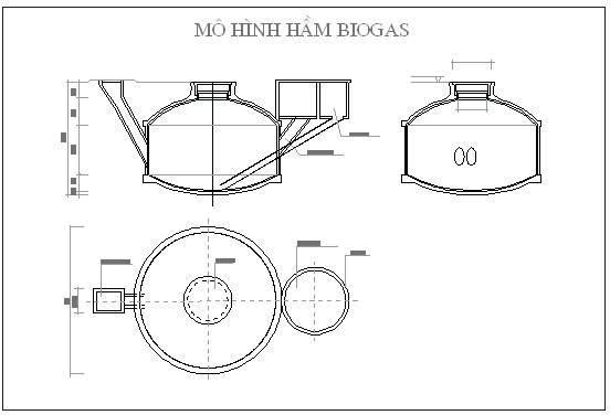 Cấu tạo cơ bản của một bể biogas xây dựng truyền thống