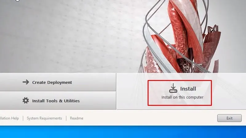 Chọn &quot;Install&quot; để bắt đầu quá trình cài đặt AutoCAD 2017