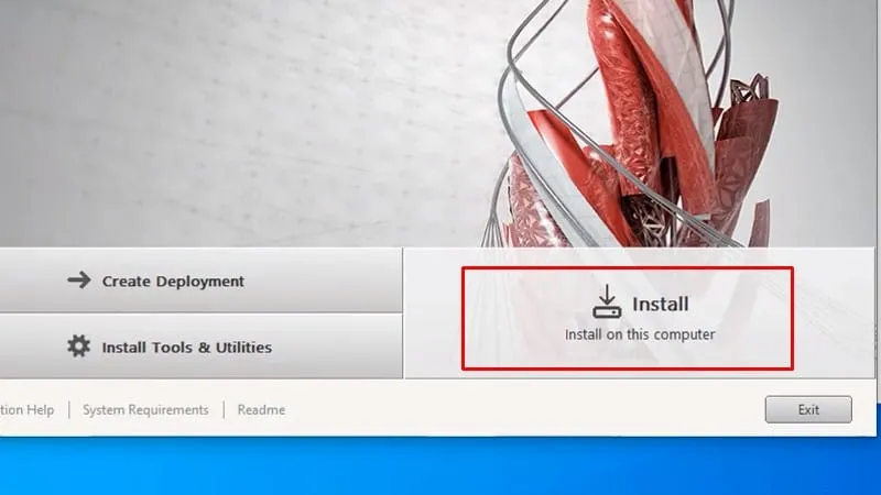 Chọn Install để tiến hành cài đặt phần mềm AutoCAD 2015