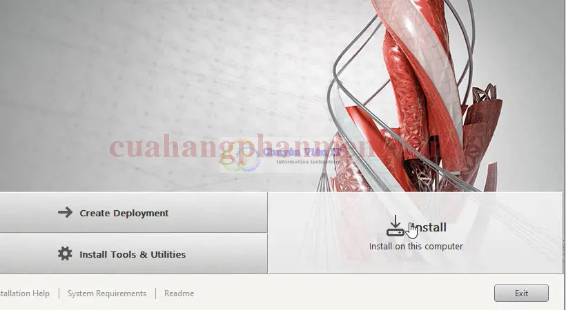 Chọn Install để tiến hành cài đặt phần mềm AutoCAD 2017