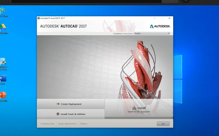 Chọn Install on this computer để tiếp tục cài đặt AutoCAD 2017 vào hệ thống của bạn