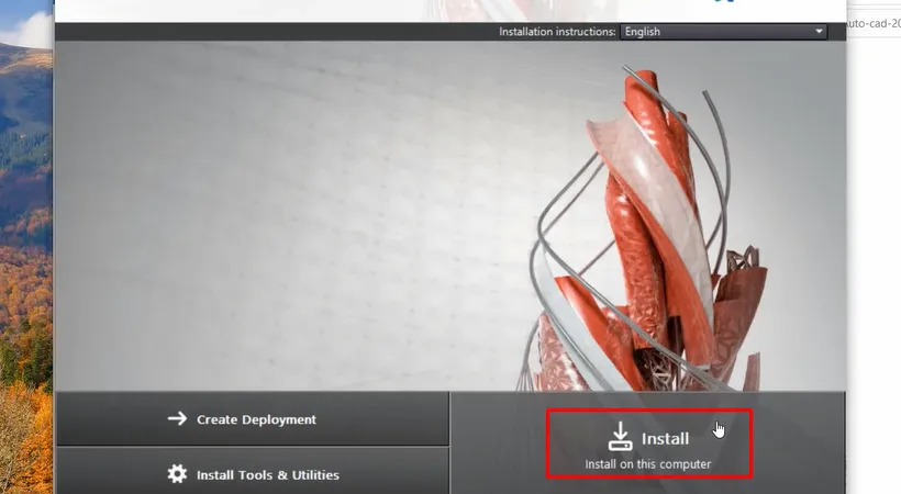 Chọn nút Install để bắt đầu quá trình cài đặt phần mềm AutoCAD 2014