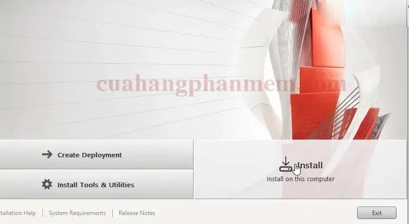 Chọn nút Install để khởi động quá trình cài đặt phần mềm AutoCAD 2021