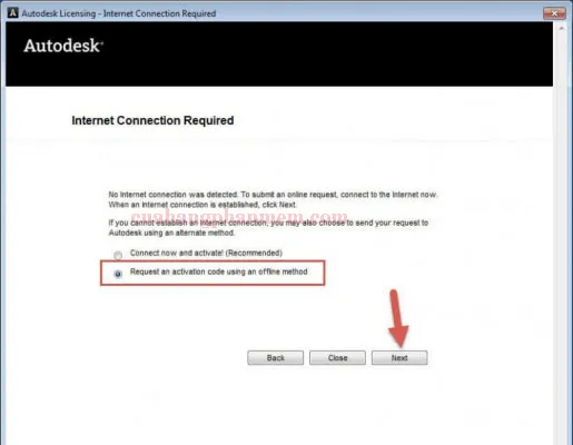 Chọn phương pháp kích hoạt ngoại tuyến và mở công cụ X-FORCE cho AutoCAD 2014