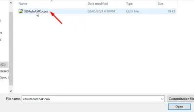 Chọn tệp XDAutoCAD.cuix để tải menu tiện ích AutoLisp, nâng cao hiệu quả vẽ CAD