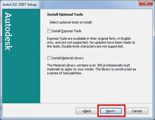 Chọn thư mục đích để cài đặt AutoCAD 2007 trên máy tính.