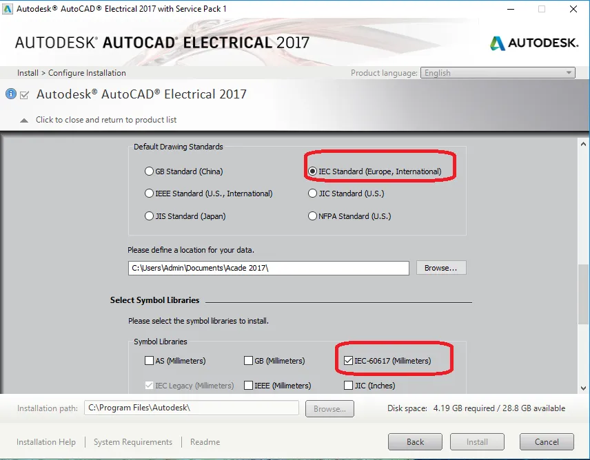 Chọn tiêu chuẩn thiết kế IEC trong AutoCAD Electrical 2021