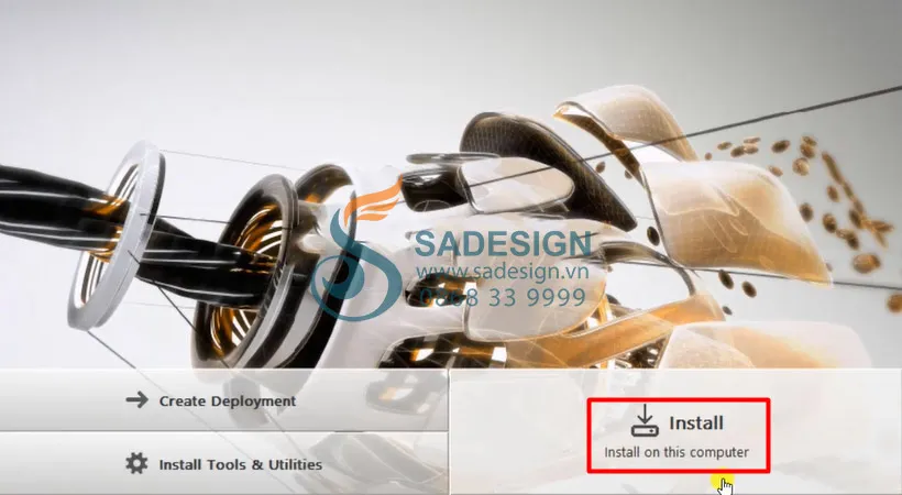 Chọn tùy chọn Install để tiến hành cài đặt Autodesk Inventor 2017