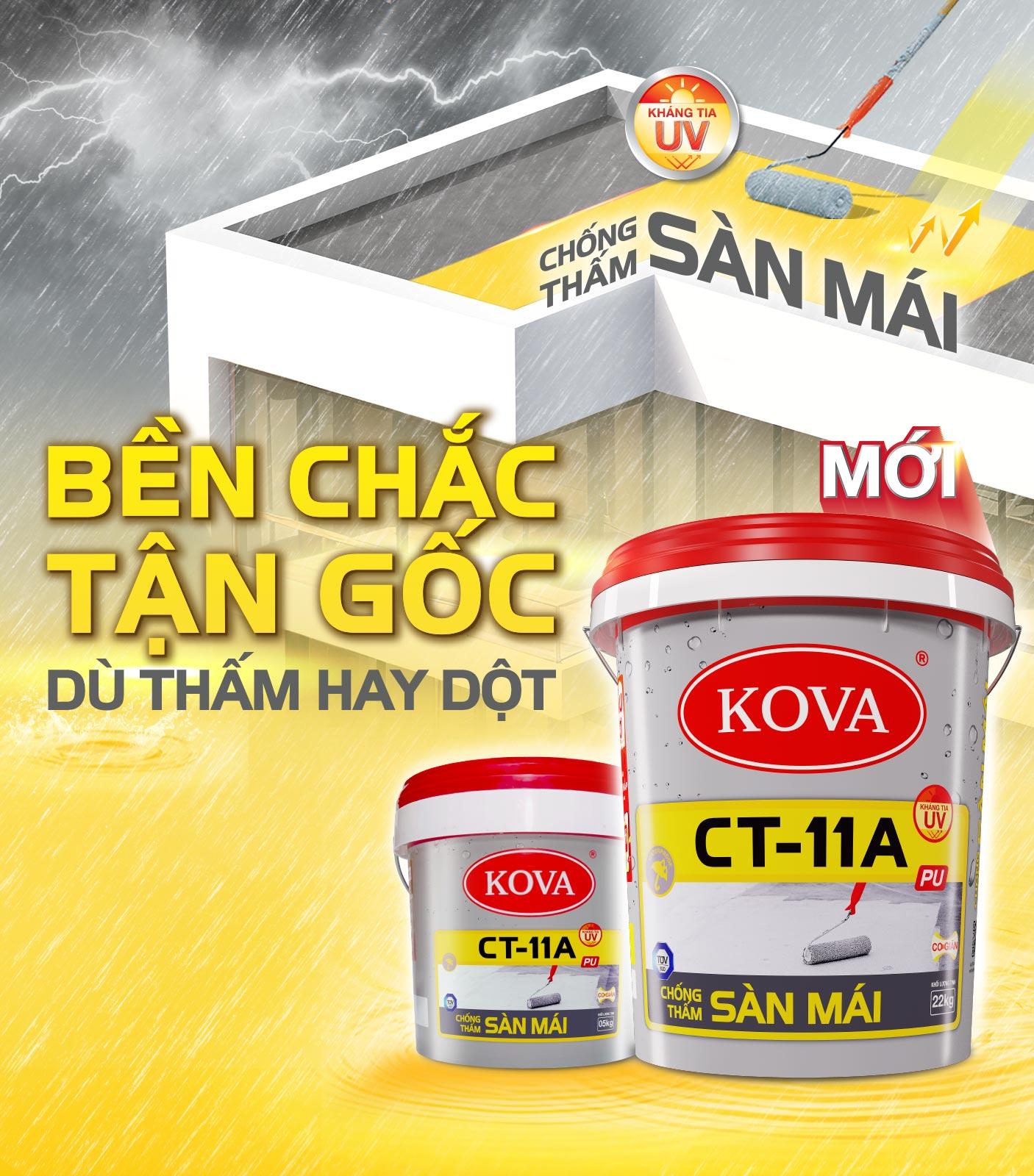 Sàn mái được thi công sơn chống thấm Kova CT11A Gold, tạo lớp màng bảo vệ vững chắc trước mọi điều kiện thời tiết khắc nghiệt.