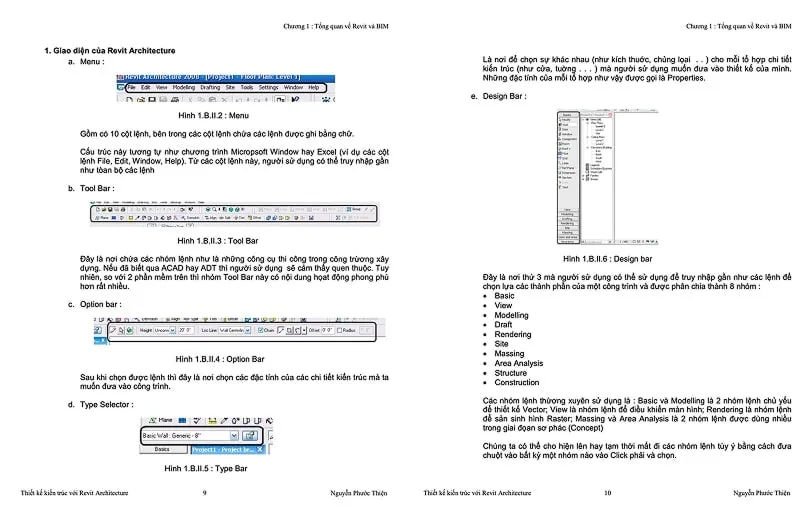 Chương đầu giáo trình Revit 2021 PDF hướng dẫn làm quen giao diện và các công cụ cơ bản