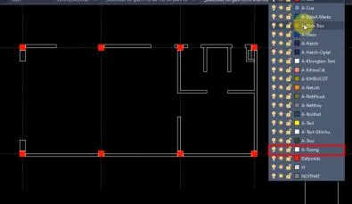 Chuyển đổi layer sang layer tường trước khi vẽ nét cắt trong AutoCAD