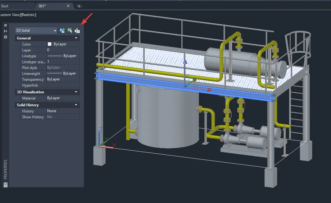 Chuyển đổi mô hình thiết kế 3D từ Plant 3D sang AutoCAD để kiểm tra và chỉnh sửa.