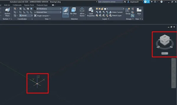 Công cụ Orbit trong AutoCAD 2020, cho phép người dùng xoay quanh không gian làm việc và xem đối tượng từ nhiều góc độ.