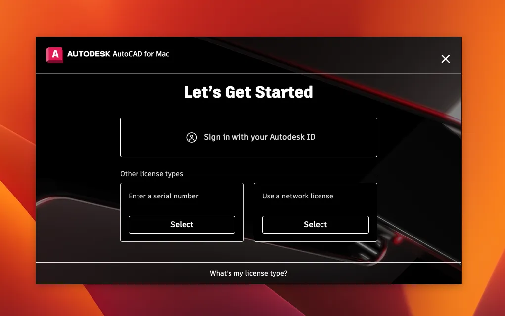 Đăng nhập tài khoản Autodesk để kích hoạt và sử dụng AutoCAD trên MacBook