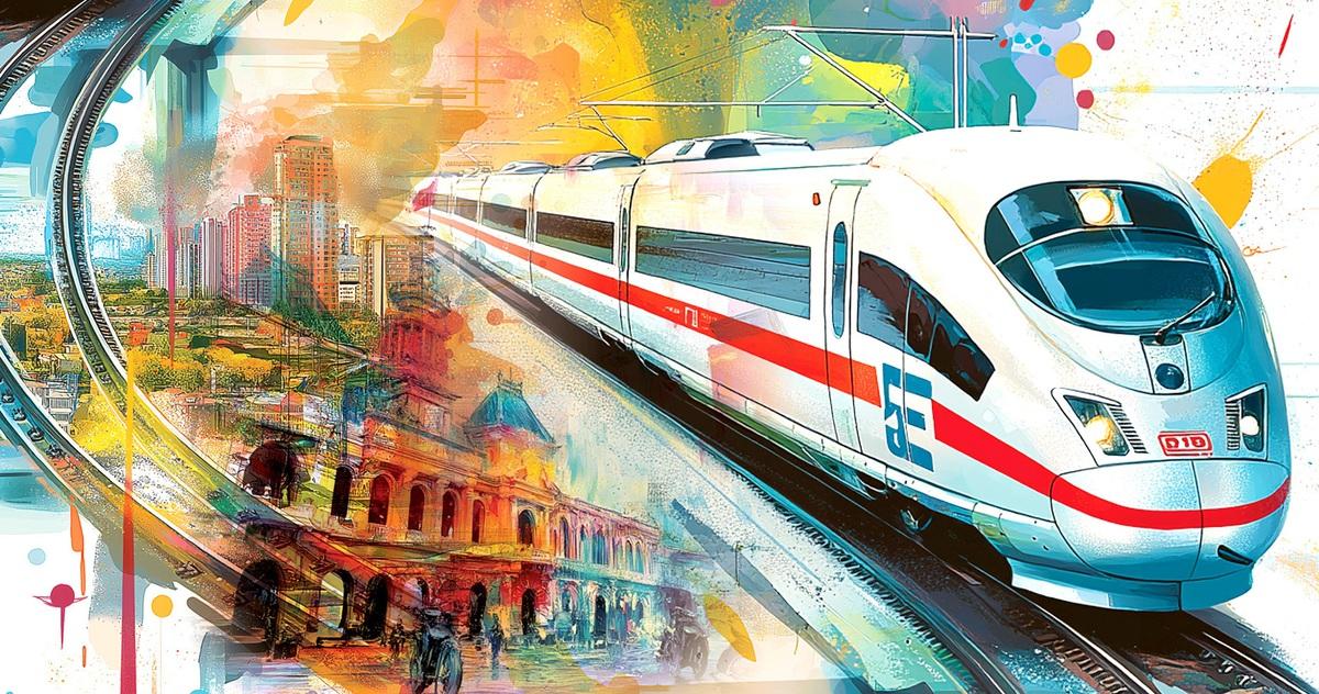 Đường Cao Tốc Mỹ Thuận Cần Thơ: Đại Ngàn Thiên Lý Kết Nối Vùng Đất Miền Tây, Minh Họa Cảnh Quan Rộng Lớn Với Tuyến Cao Tốc Trải Dài Qua Các Cánh Đồng Lúa Xanh Mướt và Vài Chiếc Xe Đang Lưu Thông Tấp Nập, Phản Ánh Tầm Vóc và Vai Trò Kết Nối Của Công Trình