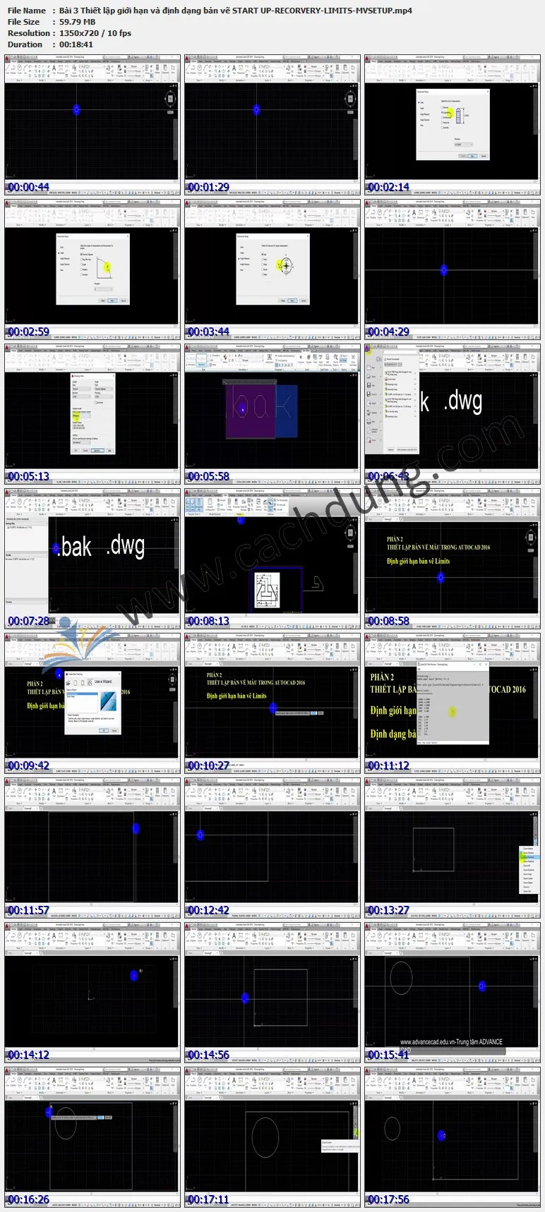 Giao diện AutoCAD 2016 minh họa bài học về thiết lập giới hạn và định dạng bản vẽ chuyên nghiệp