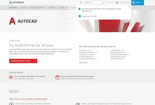 Giao diện chính của phần mềm AutoCAD 2020 khi khởi động, hiển thị các tùy chọn tạo tài khoản và cài đặt.