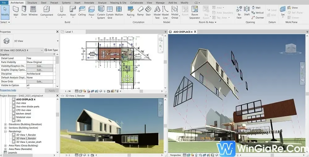 Giao diện chính của phần mềm Revit bản quyền hỗ trợ BIM