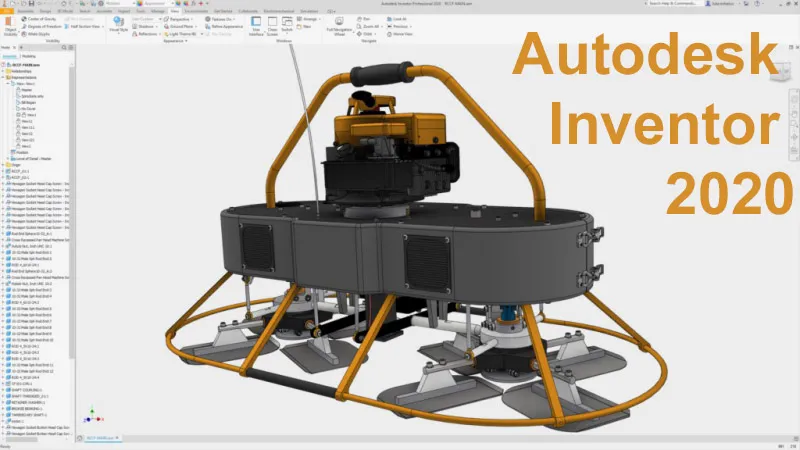 Giao diện khởi động phần mềm Autodesk Inventor 2020 với các công cụ thiết kế cơ khí 3D chuyên nghiệp.
