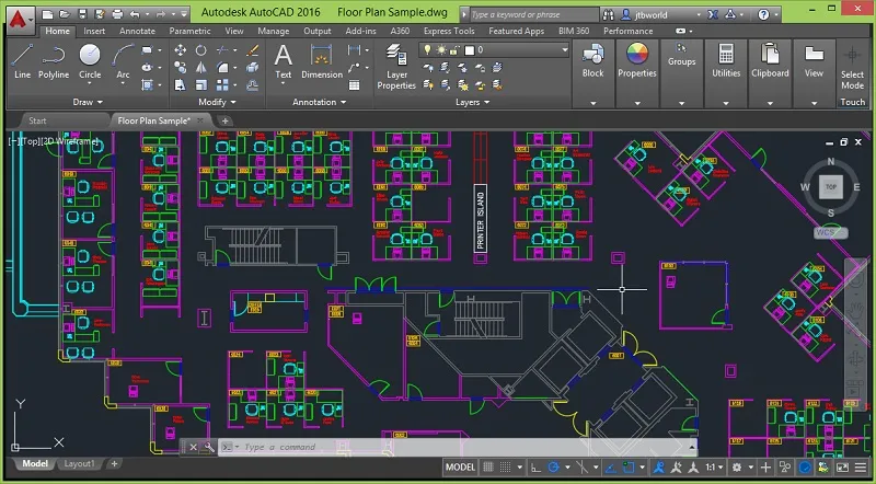Giao diện người dùng thân thiện của AutoCAD 2016, minh họa lợi ích khi tải phần mềm thiết kế CAD miễn phí.