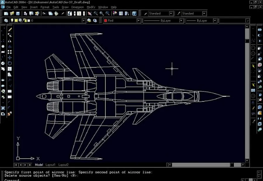 Giao diện phần mềm AutoCAD đang hiển thị bản vẽ kỹ thuật chi tiết, thể hiện khả năng thiết kế 2D và 3D.