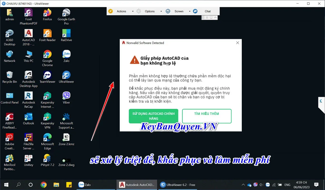 Hình ảnh khắc phục lỗi AutoCAD bị khóa bản quyền, đảm bảo phần mềm hoạt động ổn định.