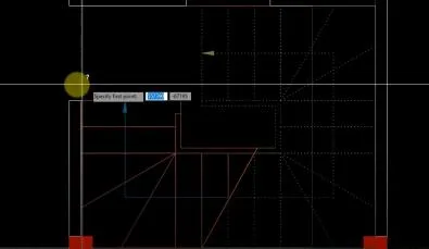 Hình ảnh minh họa cấu trúc cầu thang với nét thấy và nét khuất trong bản vẽ AutoCAD
