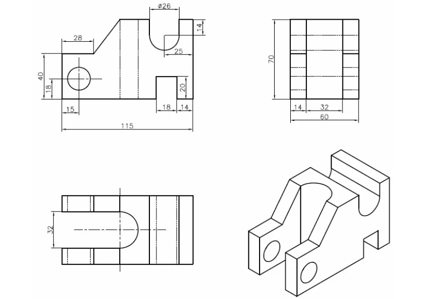 Hình ảnh mô hình 3D của một chi tiết phức tạp, đòi hỏi kỹ năng dựng hình CAD chuyên sâu