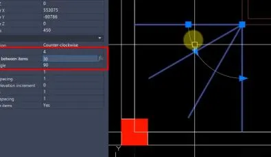 Hình dạng các bậc thang chéo sau khi điều chỉnh Fill Angle, Items và Angle between items trong Array
