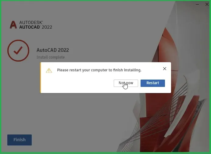 Hoàn tất bước cài đặt cơ bản của AutoCAD 2022