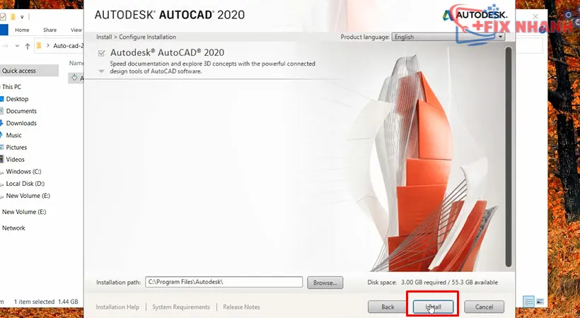 Hoàn tất quá trình cài đặt cơ bản của AutoCAD 2020