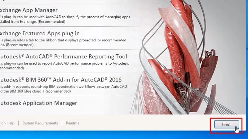 Hoàn tất quá trình cài đặt phần mềm AutoCAD 2016 trên máy tính