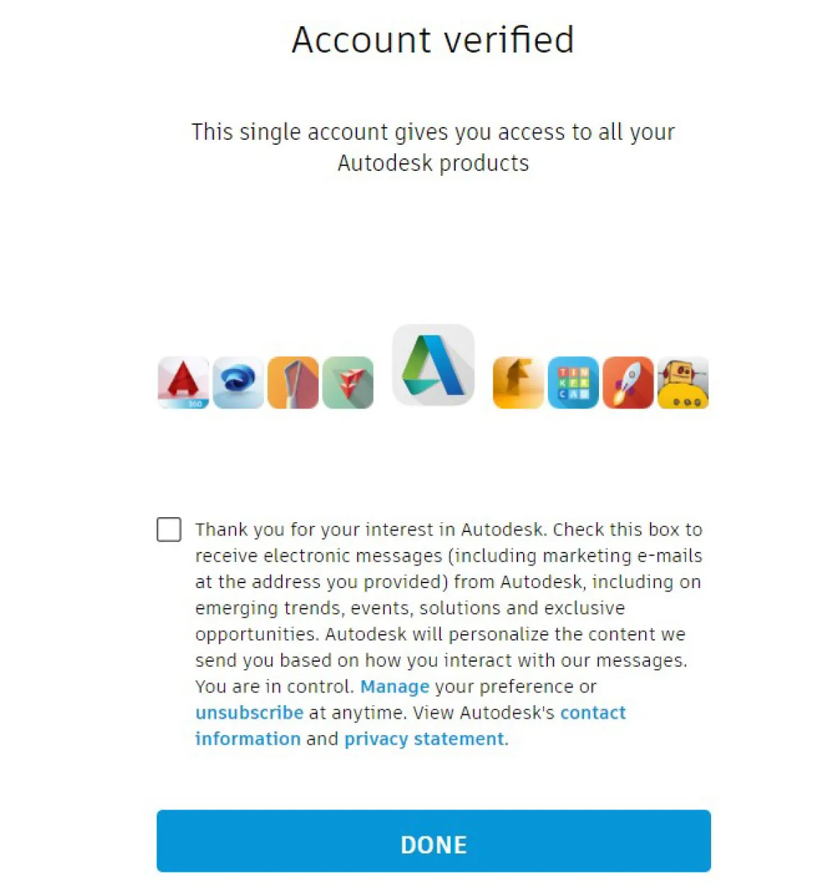 Hoàn tất quá trình xác minh tài khoản Autodesk để có thể tải và cài đặt AutoCAD sinh viên
