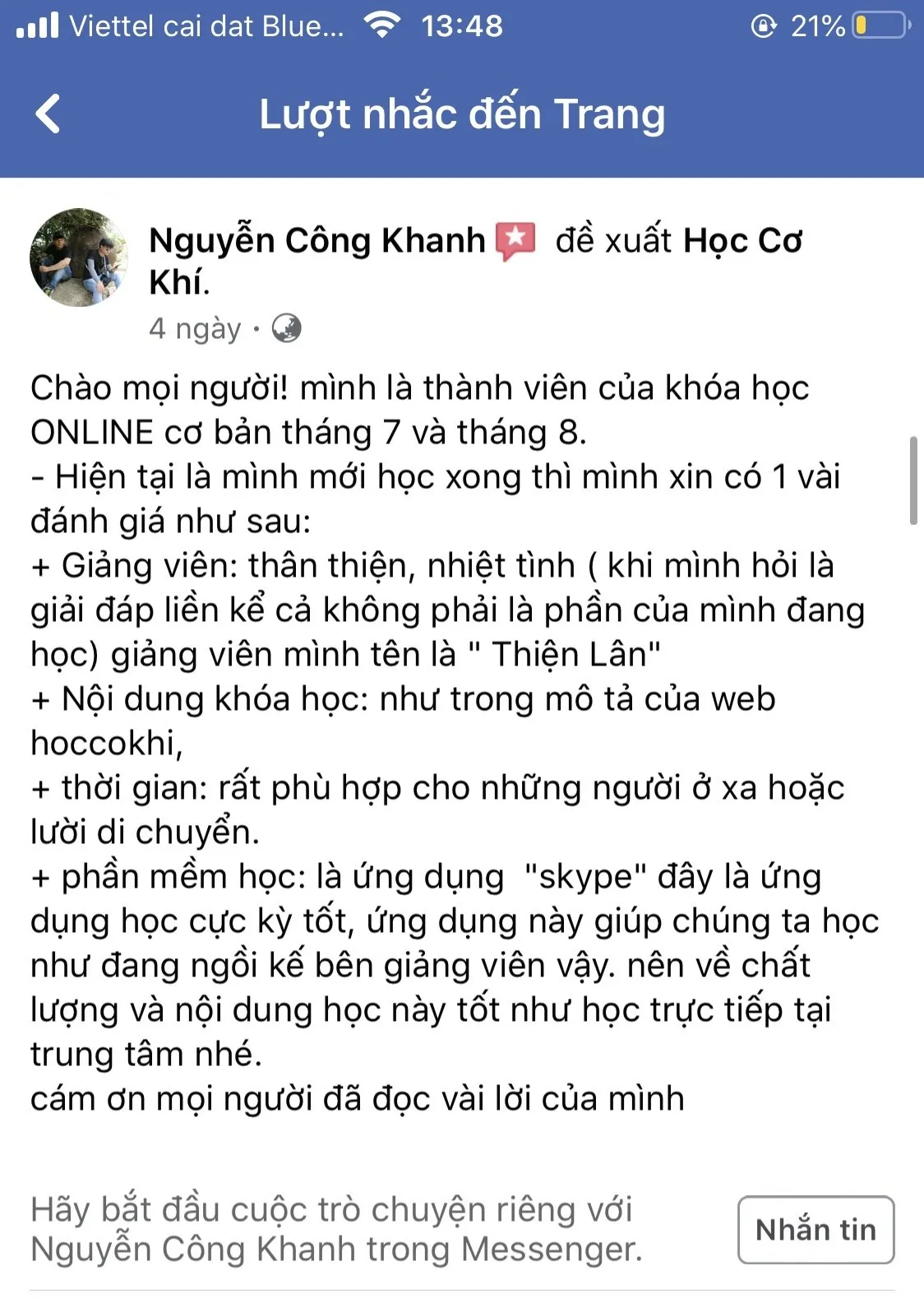 Học viên tham gia khóa học AutoCAD cơ khí online từ xa qua máy tính