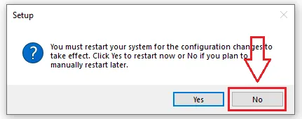Hộp thoại hỏi khởi động lại hệ thống sau khi cài đặt phần mềm AutoCAD 2020