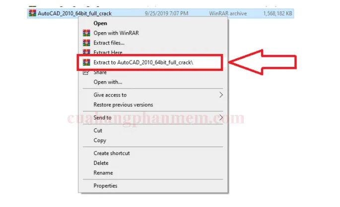 Hướng dẫn giải nén file cài đặt AutoCAD 2010 trên Windows 7