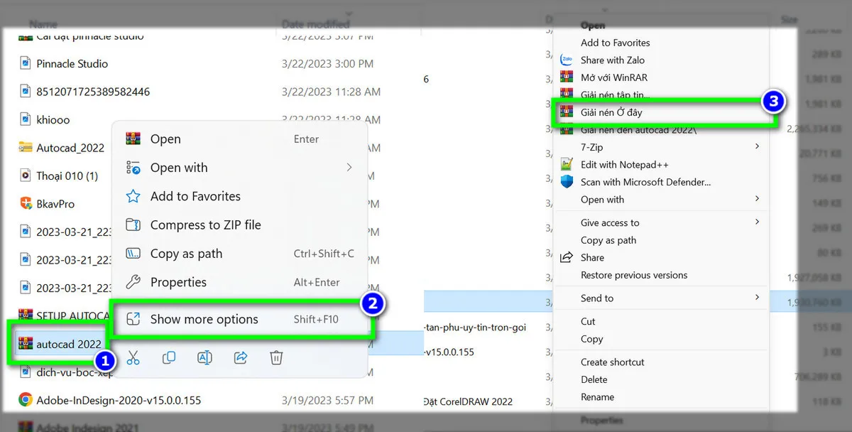 Hướng dẫn giải nén file cài đặt AutoCAD 2022 trên Windows