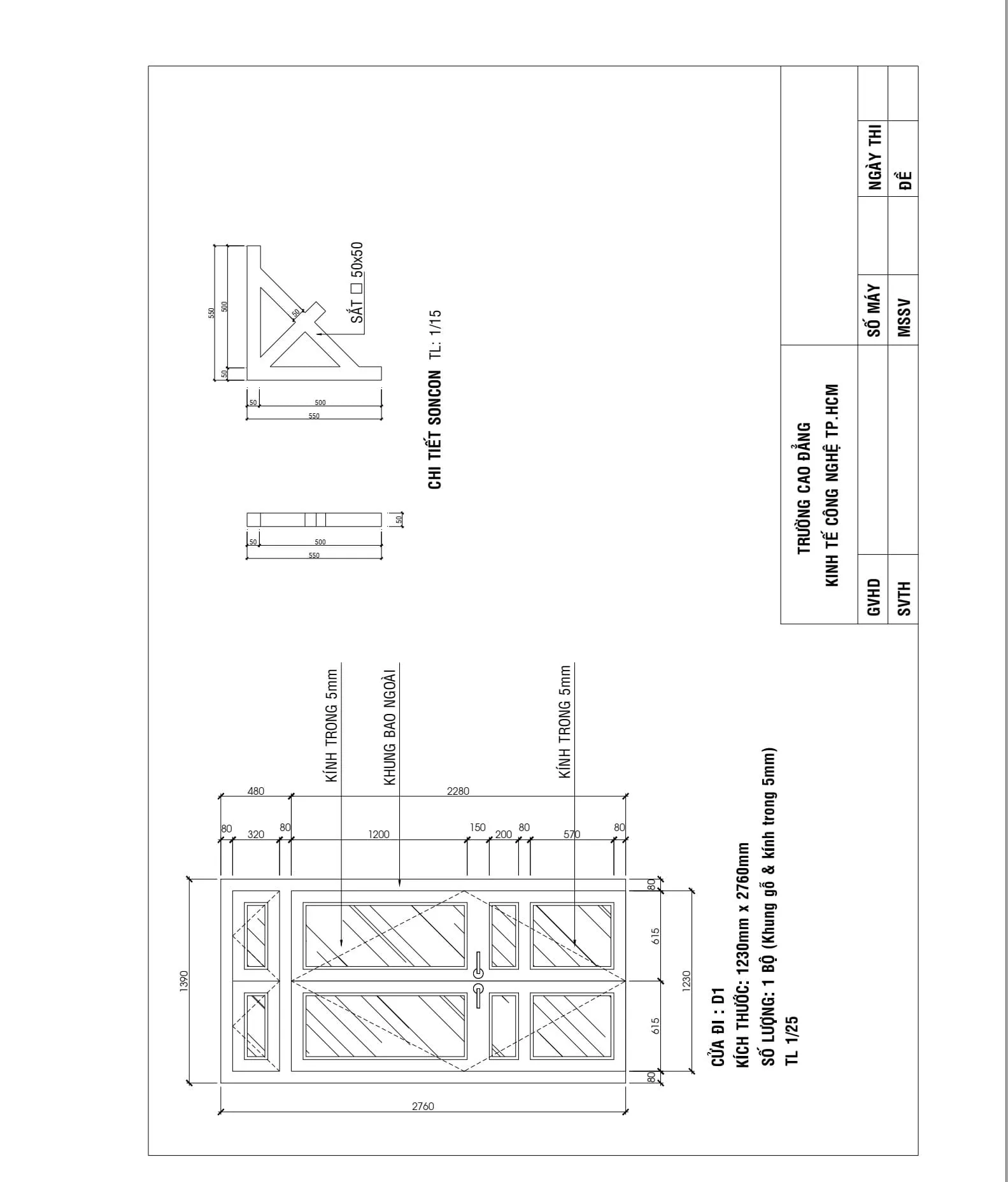 Hướng dẫn vẽ AutoCAD 2D: Bài ôn tập tổng hợp 4 với nhiều chi tiết