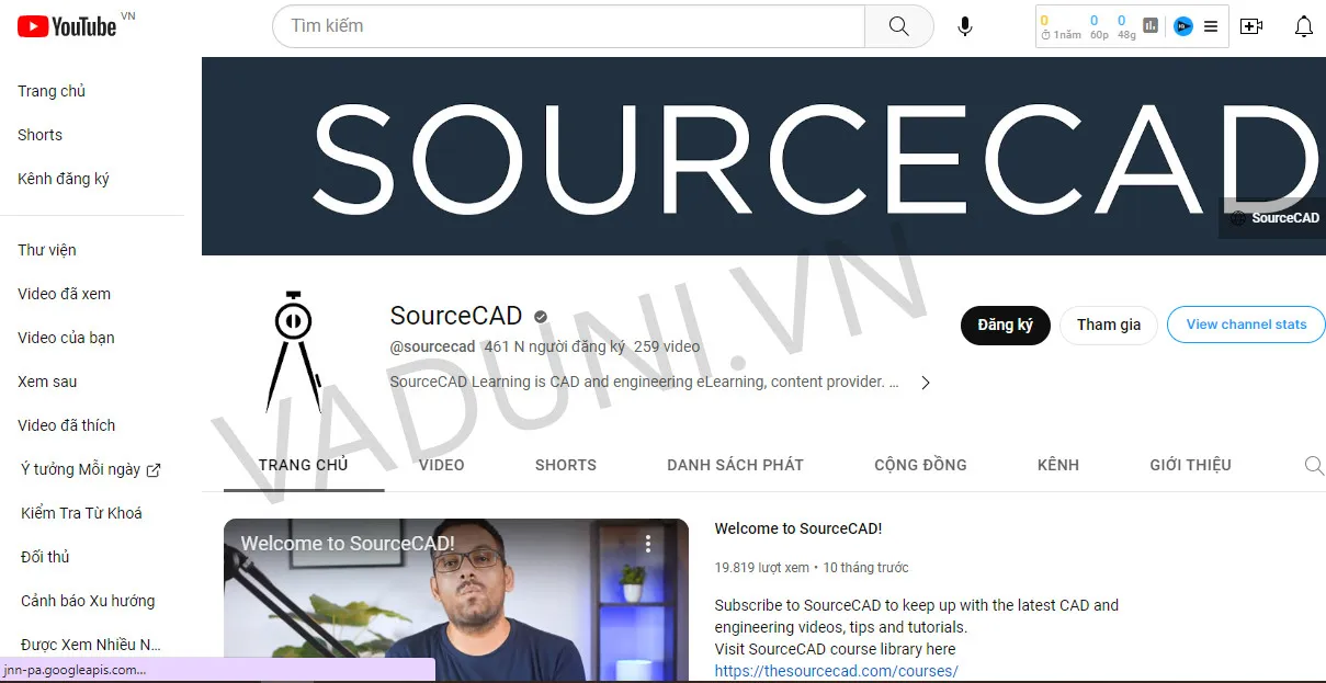 Kênh YouTube chính thức của AutoCAD cung cấp tài liệu tự học miễn phí