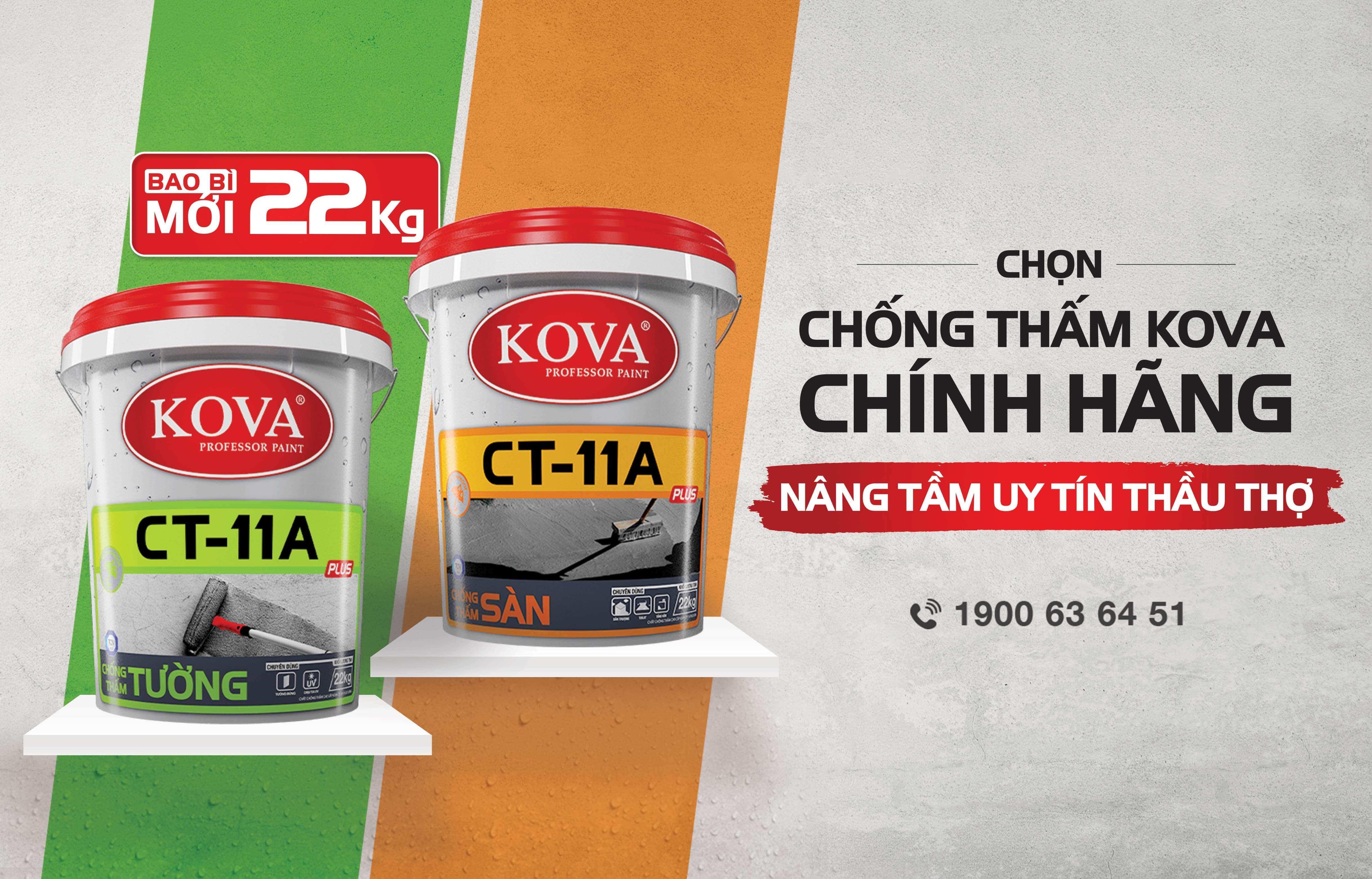 Sản phẩm Kova CT11A chống thấm sàn giúp bảo vệ công trình khỏi tác động của nước