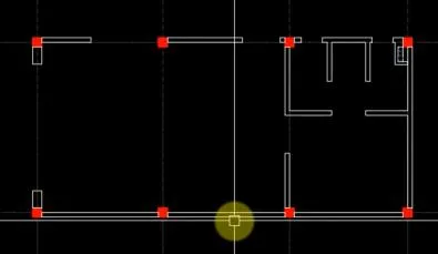 Kết quả hoàn thành phần nét cắt (tường) cho mặt bằng kiến trúc trong AutoCAD